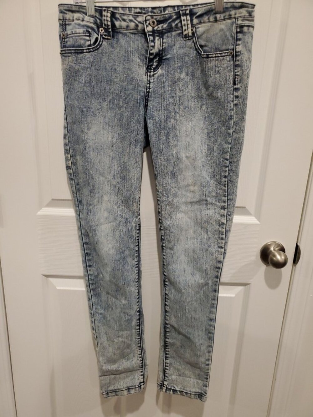 Blue Asphalt Jeans Womens 11 Blue Skinny Low Rise Stretch Acid Wash Denim
